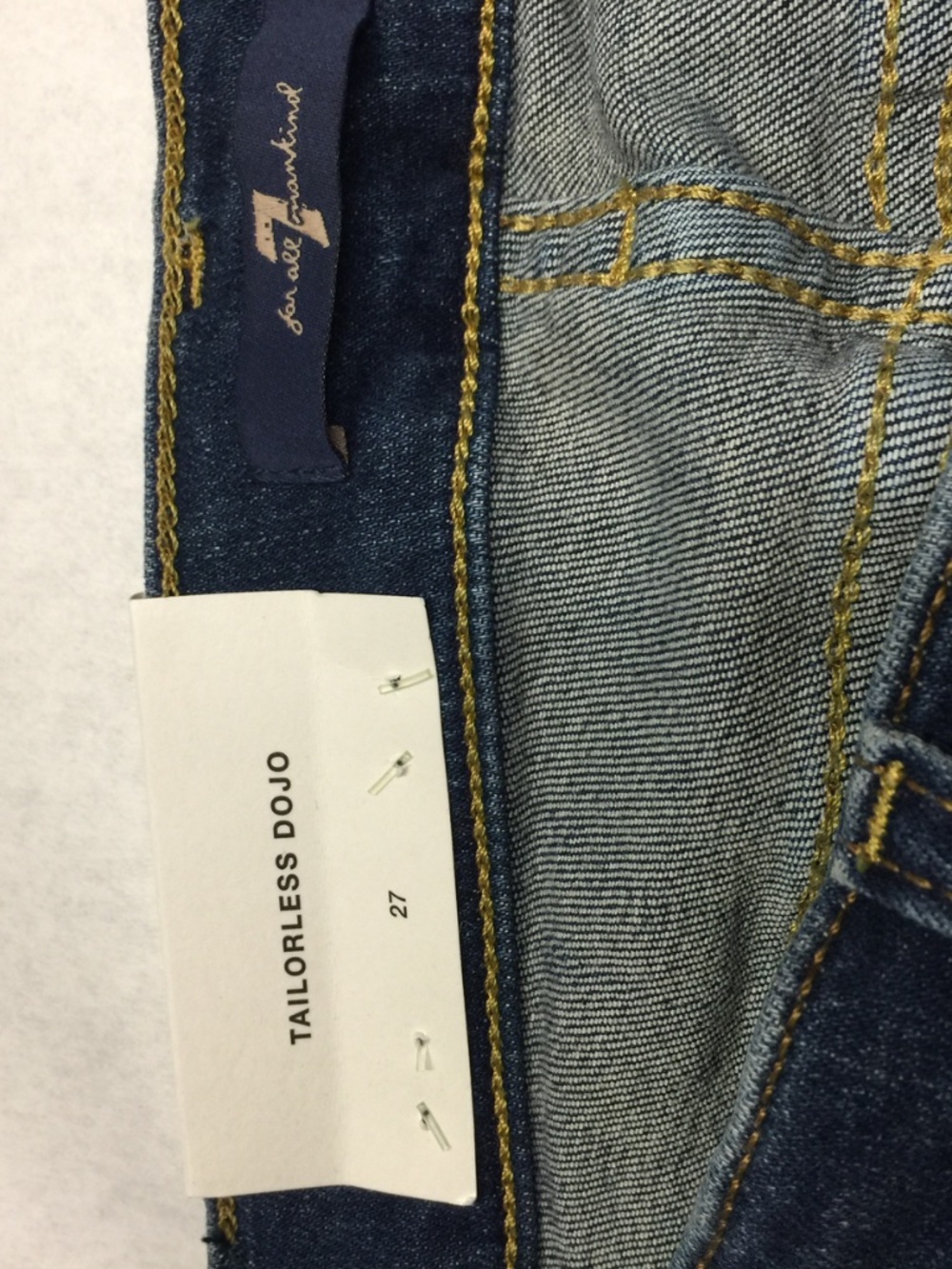 Women's Tailorless Dojo Mid Rise Flared Jean. Dark Blue. - Picture 5 of 5